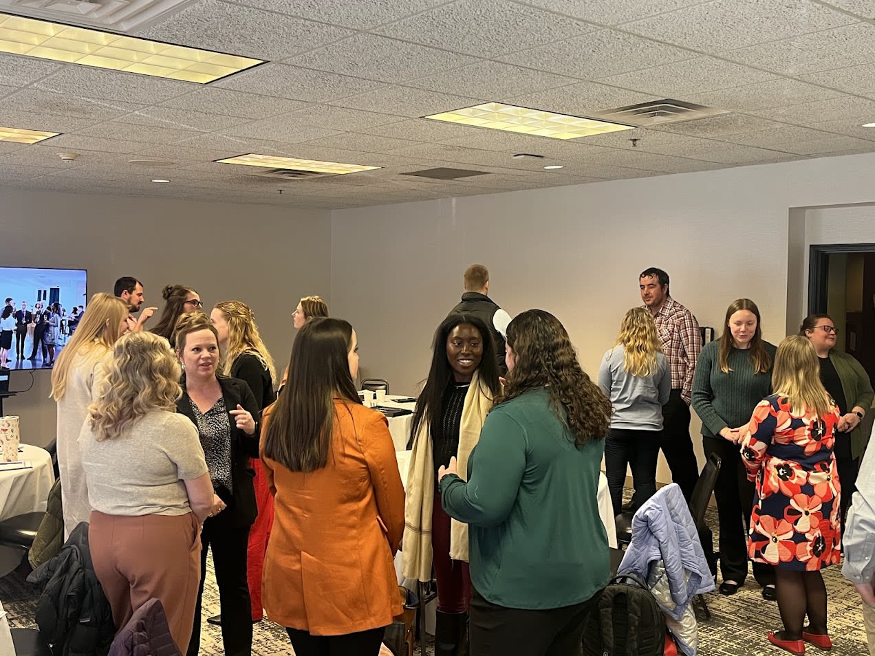 Group of people networking.